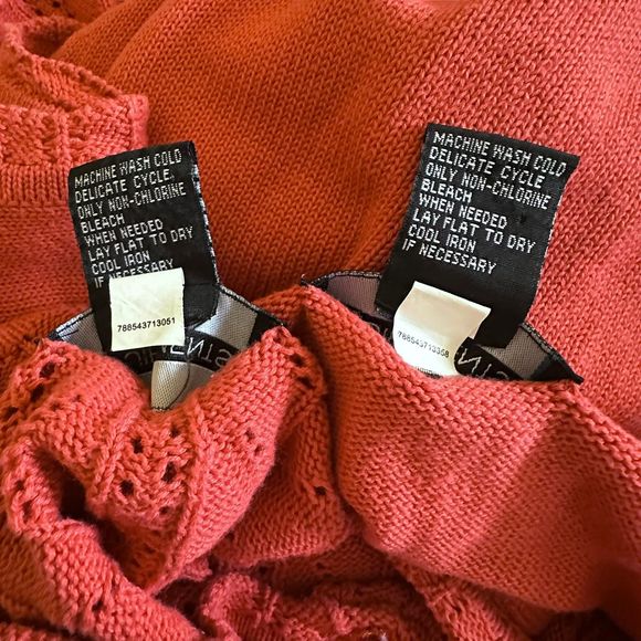 Requirements Vintage Orange Cardigan Sweater Tank Knit Set Size XL - Picture 10 of 10